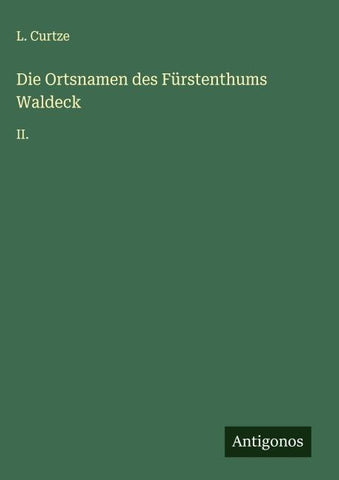 Die Ortsnamen des Fürstenthums Waldeck