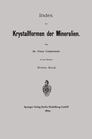 Index der Krystallformen der Mineralien
