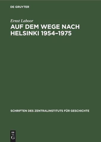 Auf dem Wege nach Helsinki 1954–1975