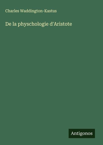 De la physchologie d'Aristote