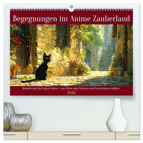 Begegnungen im Anime Zauberland (hochwertiger Premium Wandkalender 2026 DIN A2 quer), Kunstdruck in Hochglanz
