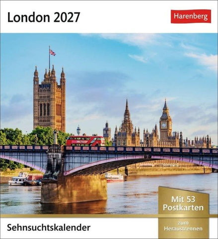 London Sehnsuchtskalender 2027 - Wochenkalender mit 53 Postkarten