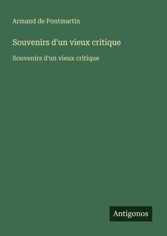 Souvenirs d'un vieux critique