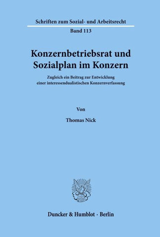 Konzernbetriebsrat und Sozialplan im Konzern.