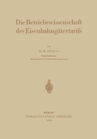 Die Betriebswissenschaft des Eisenbahngütertarifs