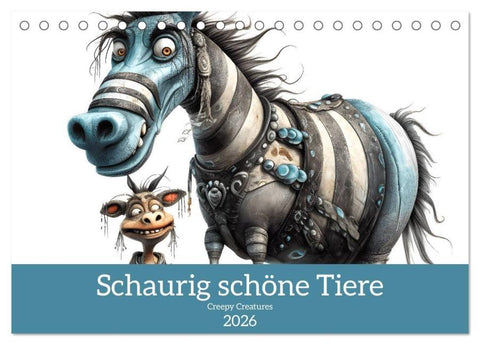 Creepy Creatures (Tischkalender 2026 DIN A5 quer), CALVENDO Monatskalender