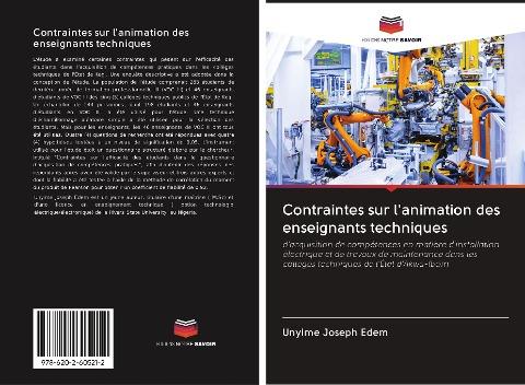 Contraintes sur l'animation des enseignants techniques