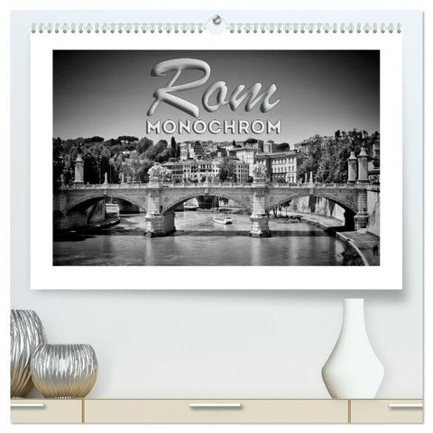ROM Monochrom (hochwertiger Premium Wandkalender 2026 DIN A2 quer), Kunstdruck in Hochglanz