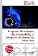 Proposed Directive on the Patentability of Computer-Implemented Inventions
