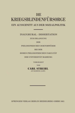 Die Kriegsblindenfürsorge