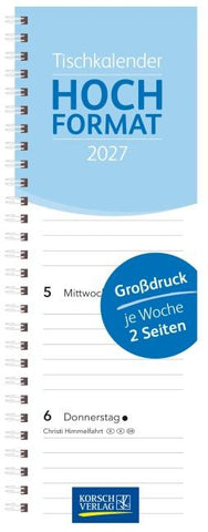 Tischkalender Hochformat Großdruck 2027
