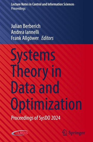 Systems Theory in Data and Optimization