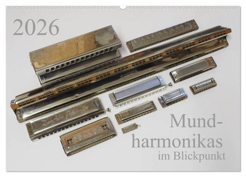 Mundharmonikas im Blickpunkt (Wandkalender 2026 DIN A2 quer), CALVENDO Monatskalender