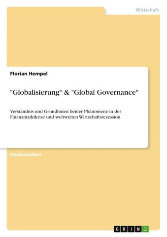 "Globalisierung" & "Global Governance"