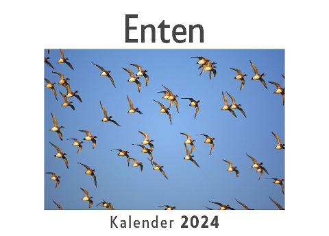 Enten (Wandkalender 2024, Kalender DIN A4 quer, Monatskalender im Querformat mit Kalendarium, Das perfekte Geschenk)