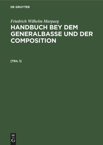 Handbuch bey dem Generalbasse und der Composition. [Teil 1]