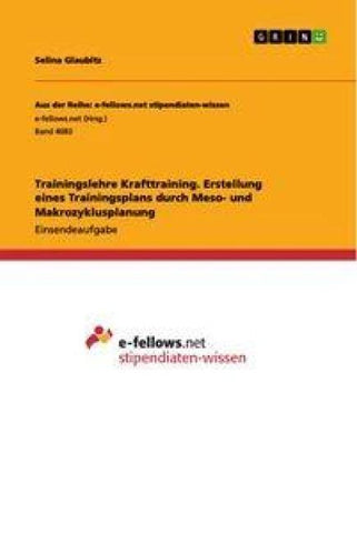 Trainingslehre Krafttraining. Erstellung eines Trainingsplans durch Meso- und Makrozyklusplanung