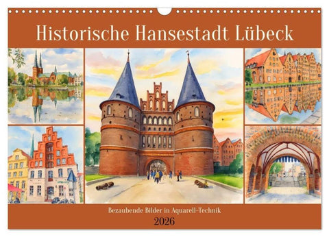 Historische Hansestadt Lübeck (Wandkalender 2026 DIN A3 quer), CALVENDO Monatskalender
