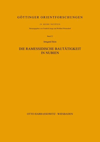 Die ramessidische Bautätigkeit in Nubien