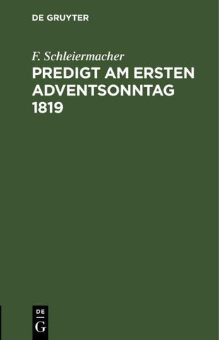 Predigt am ersten Adventsonntag 1819