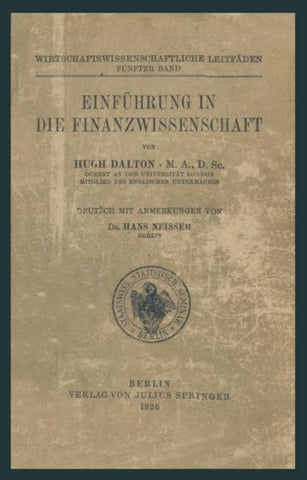 Einführung in die Finanzwissenschaft