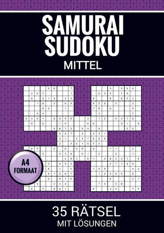 Samurai Sudoku Mittel - 35 Rätsel mit Lösungen