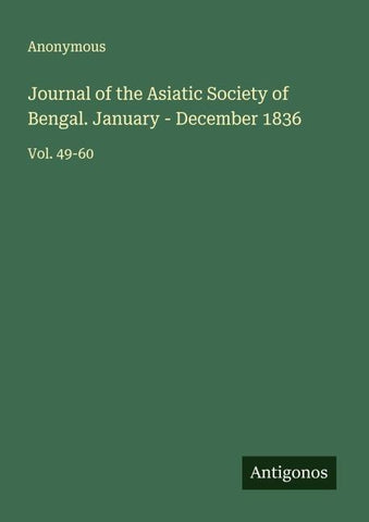 Journal of the Asiatic Society of Bengal. January - December 1836