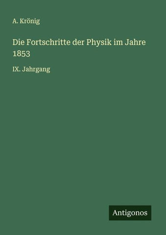 Die Fortschritte der Physik im Jahre 1853