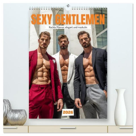 SEXY GENTLEMEN - Nackte Männer, elegant und maskulin (hochwertiger Premium Wandkalender 2026 DIN A2 hoch), Kunstdruck in Hochglanz