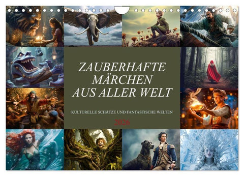 Zauberhafte Märchen aus aller Welt (Wandkalender 2026 DIN A4 quer), CALVENDO Monatskalender