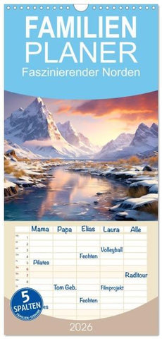 Familienplaner 2026 - Faszinierender Norden mit 5 Spalten (Wandkalender, 21 x 45 cm) CALVENDO