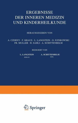 Ergebnisse der Inneren Medizin und Kinderheilkunde
