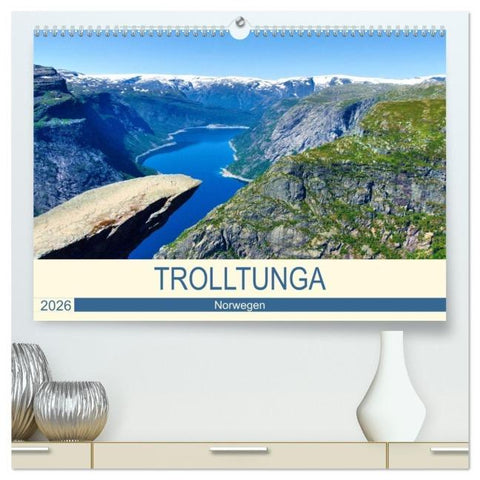 Trolltunga (hochwertiger Premium Wandkalender 2026 DIN A2 quer), Kunstdruck in Hochglanz