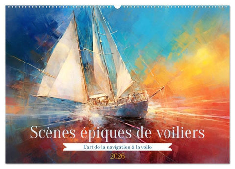 Scènes épiques de voiliers (Calendrier mural 2026 DIN A2 vertical), CALVENDO calendrier mensuel
