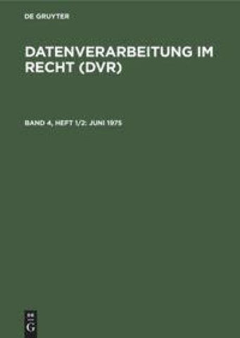 Datenverarbeitung im Recht (DVR) / Juni 1975