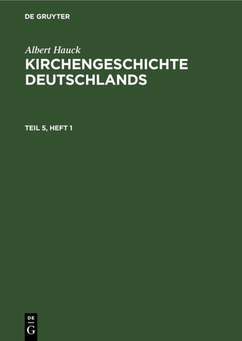 Kirchengeschichte Deutschlands. Teil 5, Hälfte 1