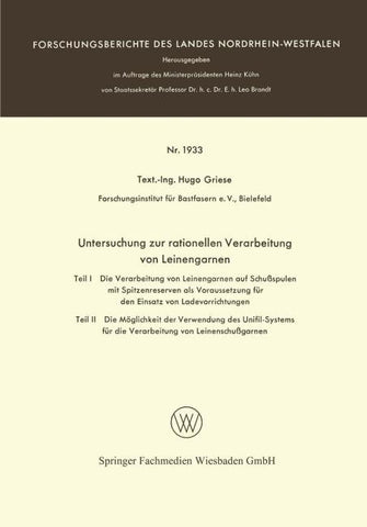 Untersuchung zur rationellen Verarbeitung von Leinengarnen