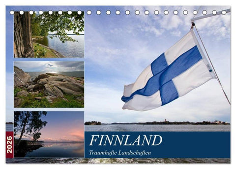 FINNLAND Traumhafte Landschaften (Tischkalender 2026 DIN A5 quer), CALVENDO Monatskalender