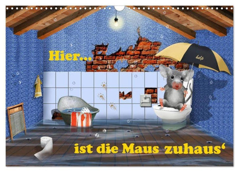 Hier ist die Maus zuhaus' (Wandkalender 2026 DIN A3 quer), CALVENDO Monatskalender