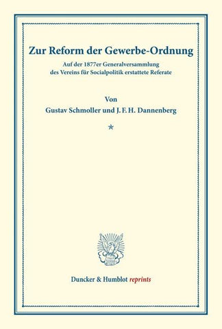 Zur Reform der Gewerbe-Ordnung.