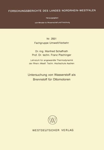 Untersuchung von Wasserstoff als Brennstoff für Ottomotoren