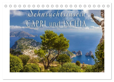 Sehnsuchtsinseln Capri und Ischia (Tischkalender 2026 DIN A5 quer), CALVENDO Monatskalender