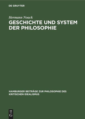 Geschichte und System der Philosophie