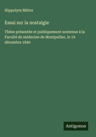 Essai sur la nostalgie