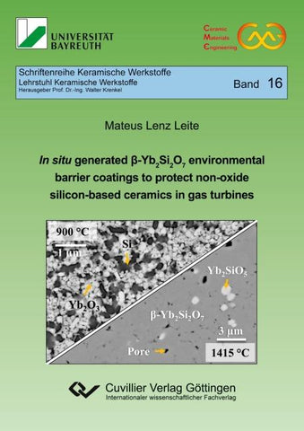 In situ generated ß-Yb₂Si₂O₇ environmental barrier coatings to protect non-oxide silicon-based ceramics in gas turbines