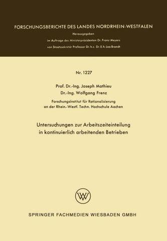 Untersuchungen zur Arbeitszeiteinteilung in kontinuierlich arbeitenden Betrieben