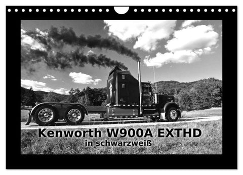 Kenworth W900A EXTHD - in schwarzweiß (Wandkalender 2026 DIN A4 quer), CALVENDO Monatskalender