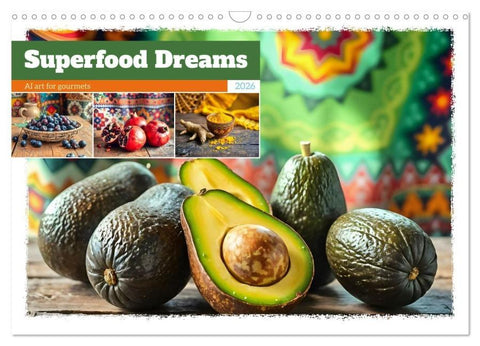 Superfood Dreams - AI art for gourmets (Wall Calendar 2026 DIN A3 landscape), CALVENDO 12 Month Wall Calendar