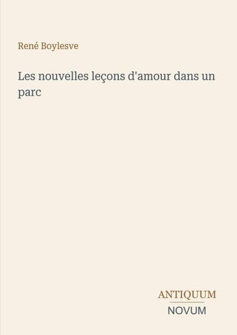 Les nouvelles leçons d'amour dans un parc