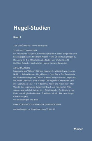 Hegel-Studien Band 1